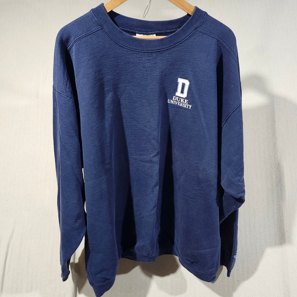 Vintage 90s Duke University Sweatshirt XXL Navy Blue Cotton Exchange Made in USA